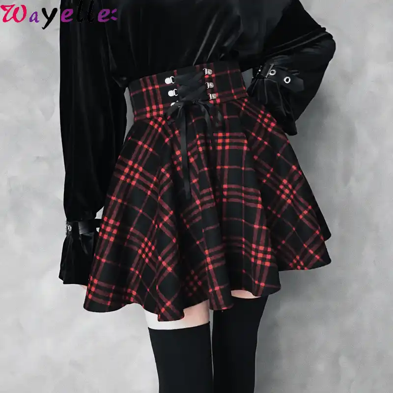 saia quadriculada vermelha