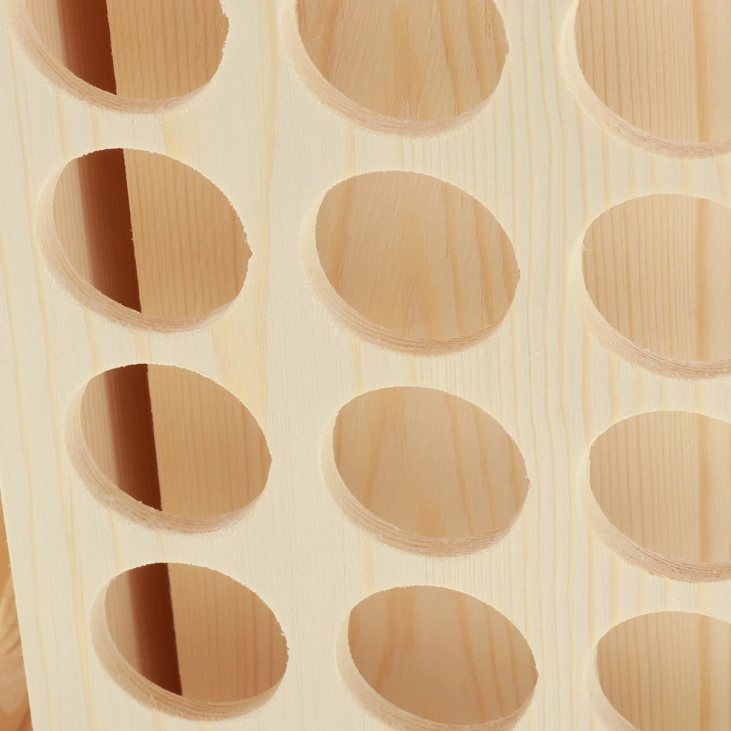 Wooden Rotatable 32Slots Essential Oil Display Case Storage Rack Aroma Essential Oil Bottles Organizer Holder 