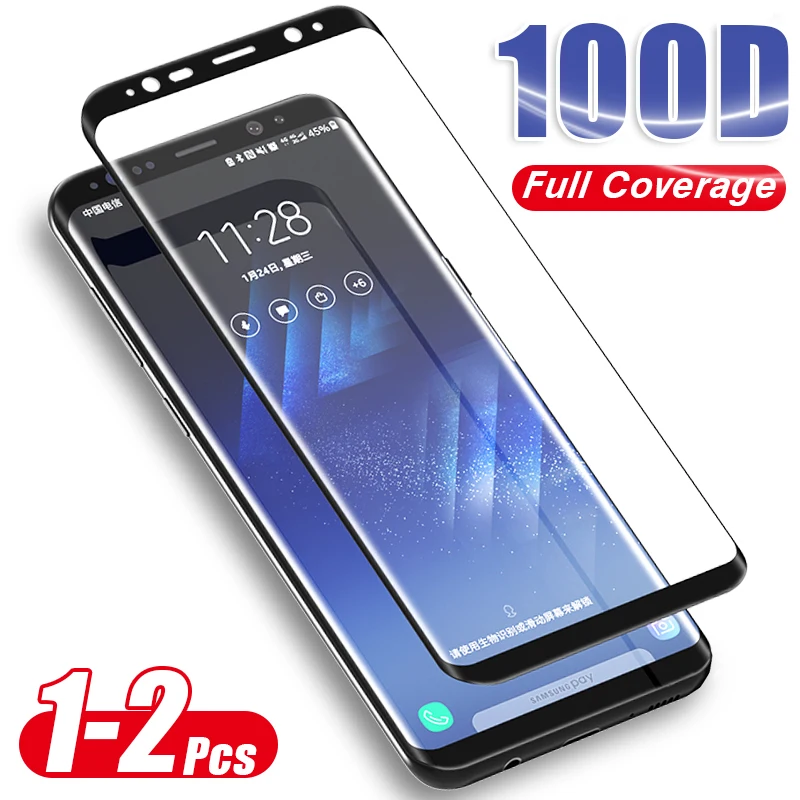 1 2 шт 100D полное покрытие защитное закаленное стекло для samsung Galaxy S8 S9 S10 Plus S10E Note 8 9 10