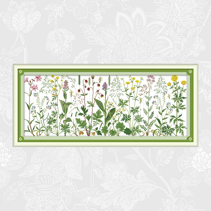 

Joy Sunday Flowers On the Meadow Counted DIY Cross Stitch Fabric 11CT 14CT Wholesale Cross-Stitch Kit Embroidery Needlework