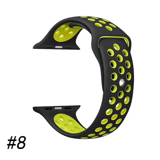 Мягкие часы ремешок для apple watch band 44 мм 40 мм ремешок для часов аpple watch iWatch 4/3/2/1, 42 мм, 38 мм, ремешок для часов запасной браслет ремешок - Цвет ремешка: Black yellow