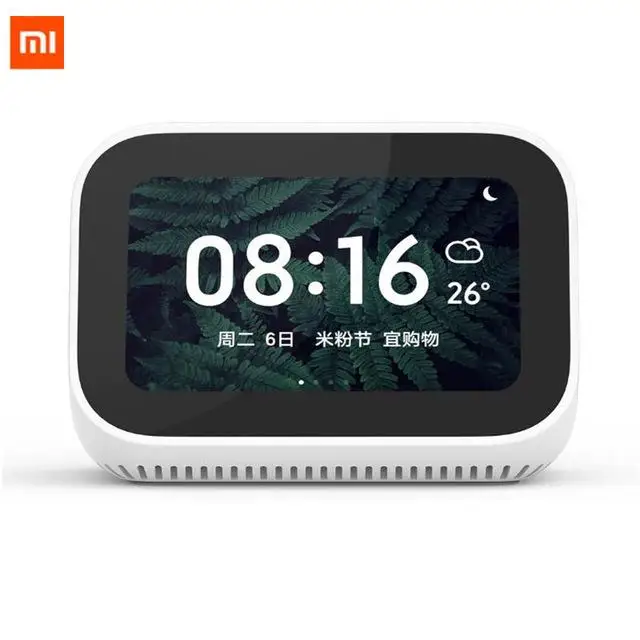 AI сенсорный экран Bluetooth Xiao mi будильник WiFi смарт-подключение 5,0 динамик цифровой дисплей спикер mi спикер - Цвет: white