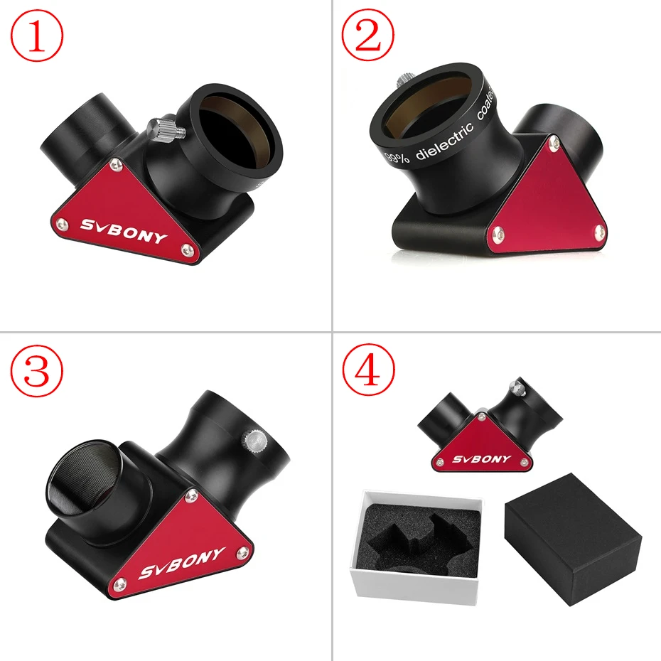 SVBONY SV188P Telescope 1.25'' 90 Degree Dielectric Mirror Diagonal 99% Reflectivity Dielectric Coatings 5