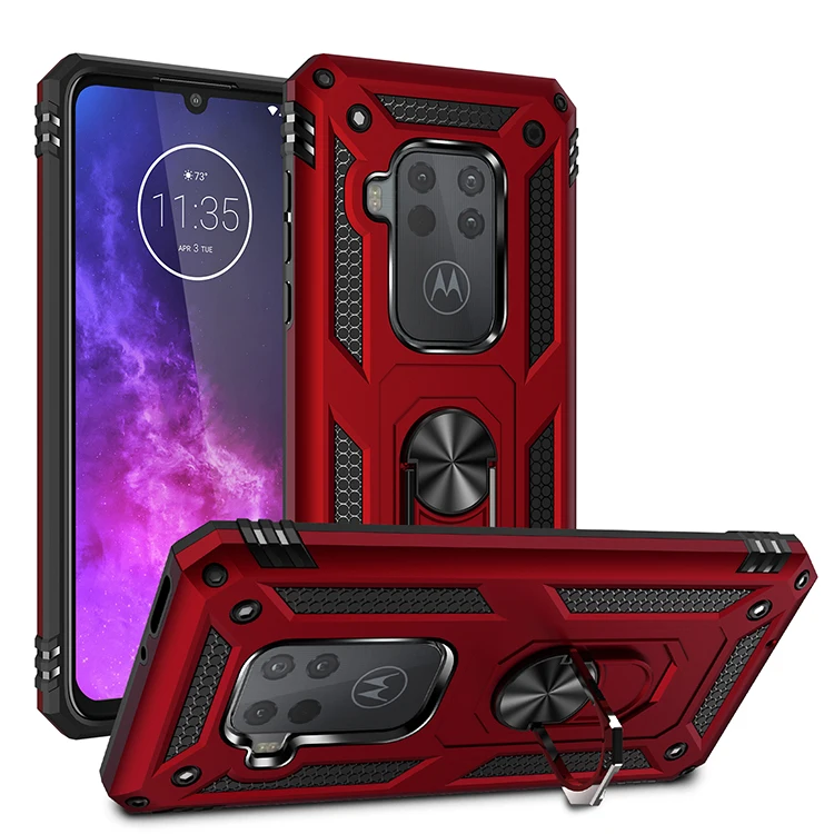 Противоударный защитный чехол с подставкой для Motorola One Zoom /One Pro магнитный