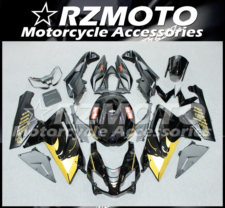 Инъекций ABS Полный обтекатели Наборы подходит для Aprilia RS125 2006 2007 2008 2009 2010 2011 06 07 08 09 10 11 Боди Комплект цвет черный, золотистый