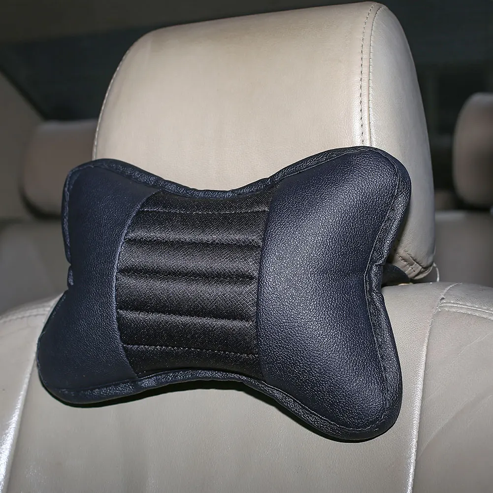 Car NeckPillow PU Leather Headrest Seat Rest Cushion Car Care Accessories