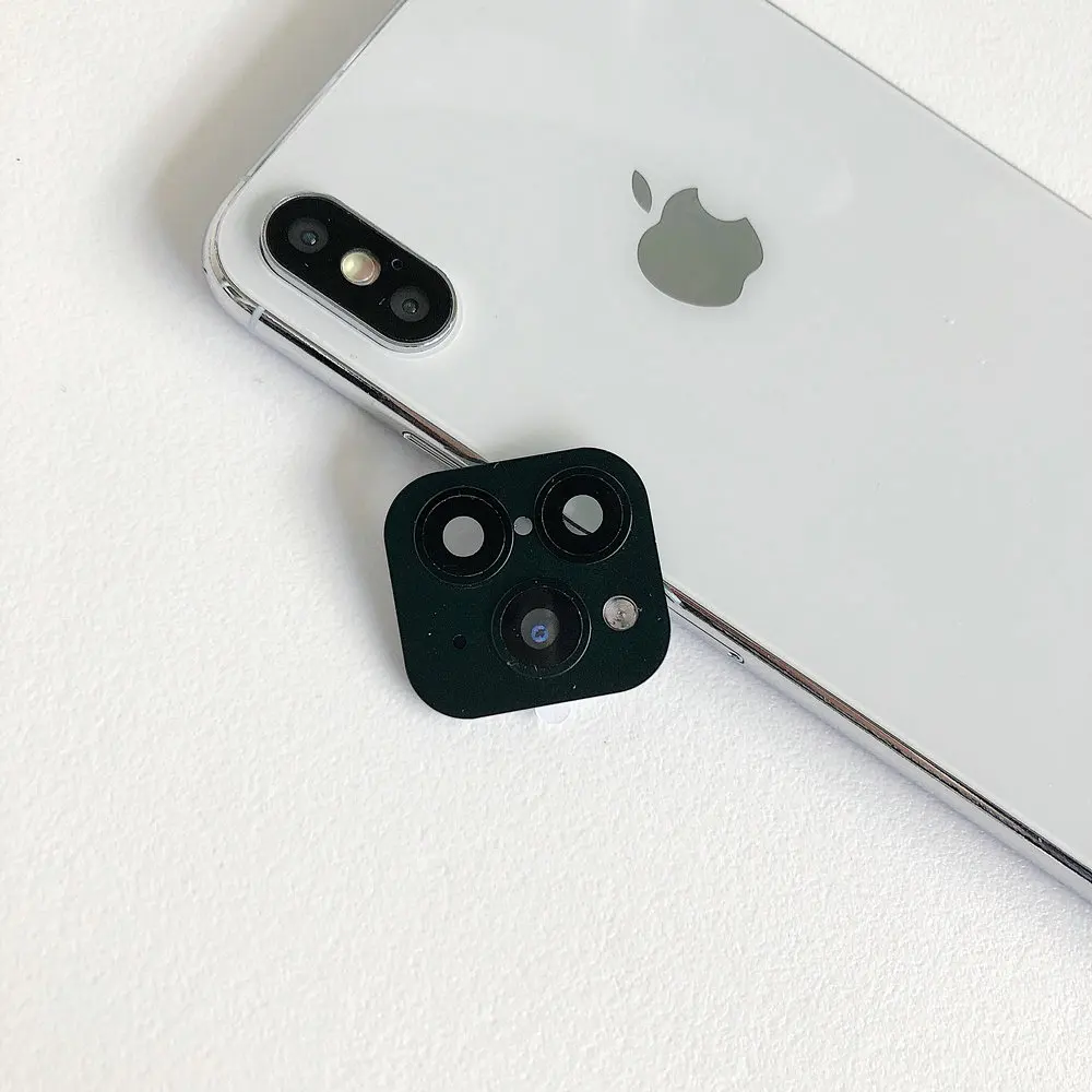 Black Задняя камера, Забавный объектив для iPhone X XS, секундная смена, 11 PRO MAX, объектив XS MAX, модифицированный 11 PRO MAX, чехол для камеры из титанового сплава - Цвет: Black
