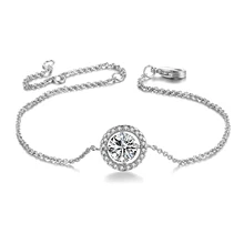 Двойная ярмарка DFH101 AAA круглый CZ камень простой стиль Серебряный цвет браслеты и браслеты модные ювелирные изделия австрийский кристалл Лидер продаж