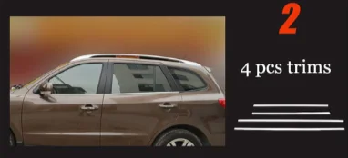 Нержавеющая сталь окна автомобиля планки для Inokom santa fe 2006 2007 2008 2009 2010 2011 2012 hyundai santa fe - Цвет: 4 pcs trims