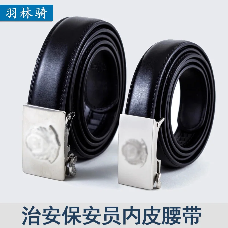 

Security Security Staff Leather Belt Security Staff on Duty Workwear Waistband Metal Automatic Buckle Men and Women Web Belt Wai