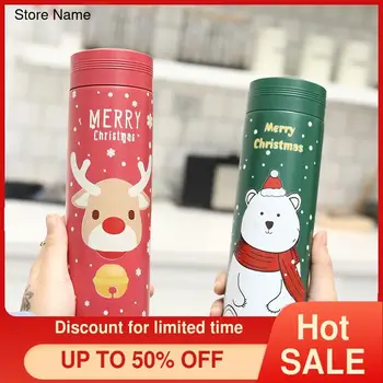 

Cute Christmas Mug Gift Cup Cartoon Bouncing Stainless Steel Cup Men and Women Hand Cup