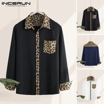 

2020 Spring Men Casual Printed Lapel Shirt Tribal Pattern Printing Brand Blouse Men Long Sleeve Shirt Loose Baggy Tops Plus Size