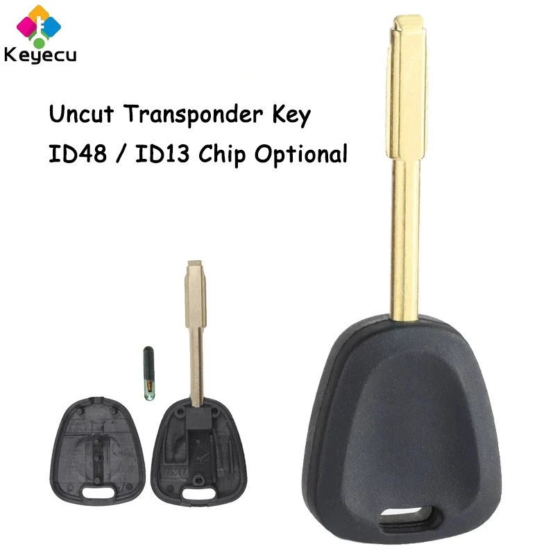 

KEYECU Uncut Ignition Transponder Chip Key With ID48 / ID13 Chip FO21 Blade - FOB for Jaguar XJ XJR/ XJ Sovereign XJS XKR XK8