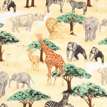 45X110 см корейский импорт животных Жираф Горилла слон лев хлопок ткань для девочки Домашний текстиль сумка наволочка Sewing-BK702