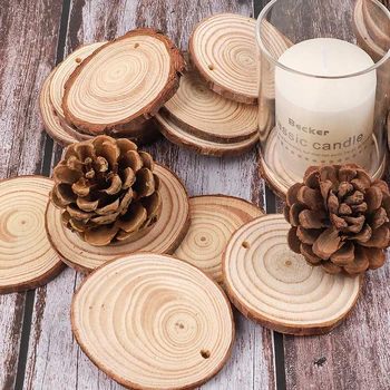 

100pcs Dia. 5-6 cm wooden blanks Toys wood decoration supplies DIY Crafts wedding decoration For home Coaster Christmas Tree