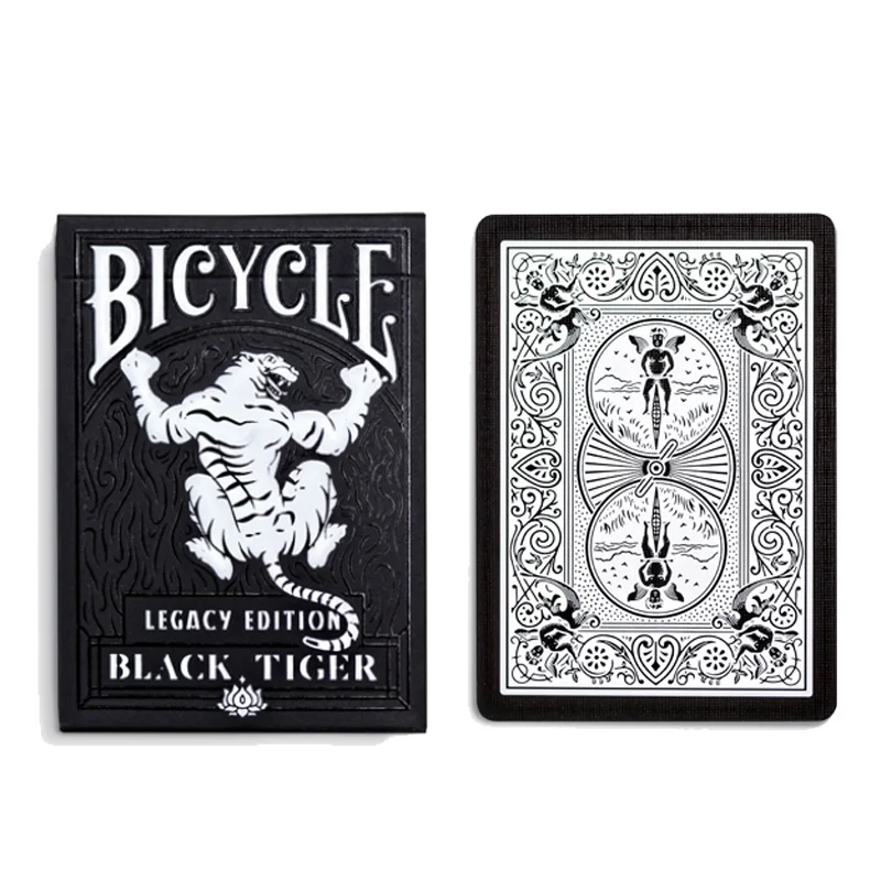SVENGALI BICYCLE BLACK DECK TIGER RED PLAYING CARDS GAFF ELLUSIONIST MAGIC TRICK 