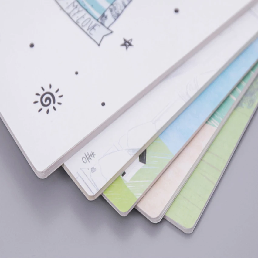 10pcs/lot Cute Korea A5 Small Fresh Notebook Diary Drawing Sketchbook Book Memo Pad Stationery Gift