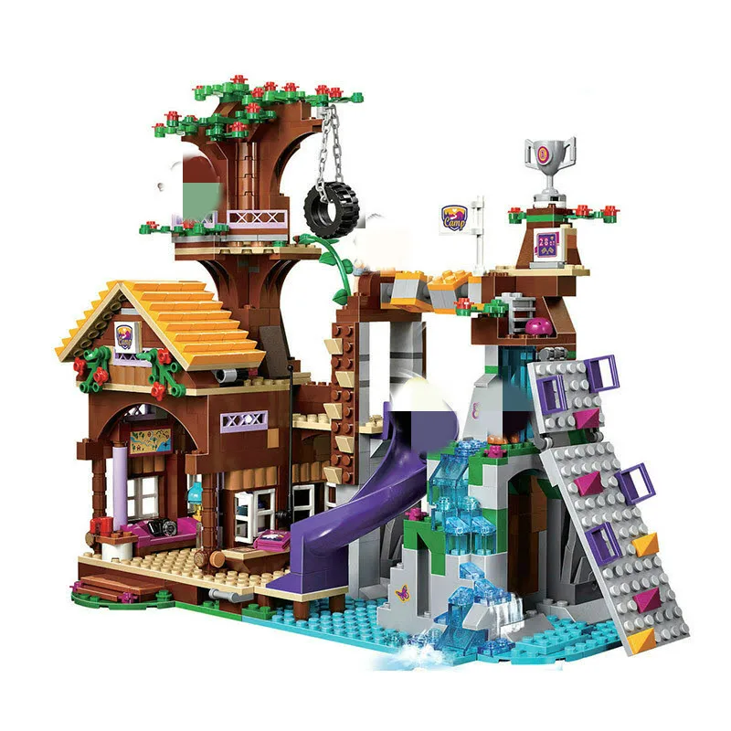 

Friends Adventure Camp Tree House Emma Mia Model Building blocks bricks Toy gift Leduo brand friends sets for Children