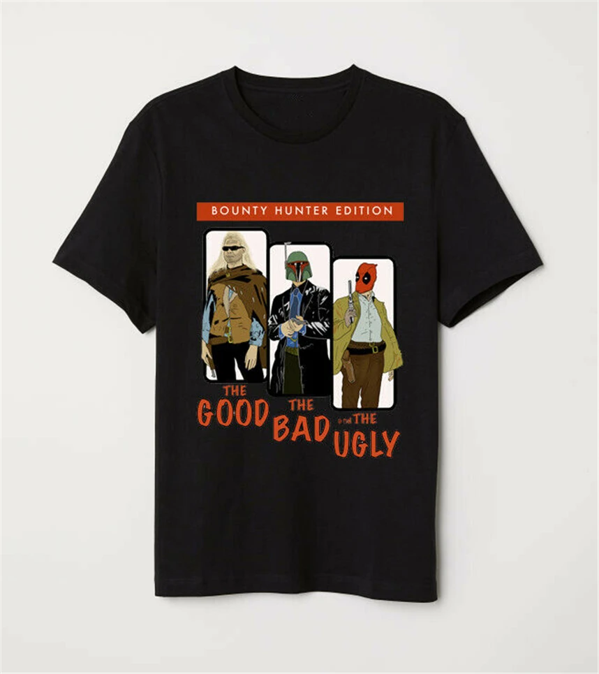 Охотник за головами Клинт Eastwood Star Wars Boba Fett Дэдпул забавная черная футболка