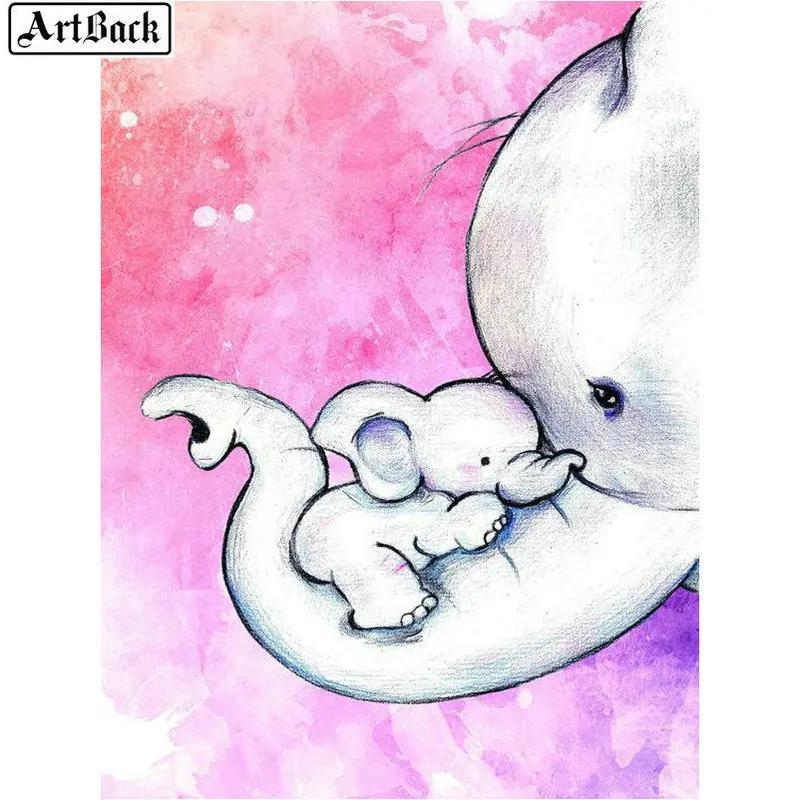 

5d diamond painting elephant painted landscape diamond embroidery full square diamond mosaic kids 3d sticker decoration