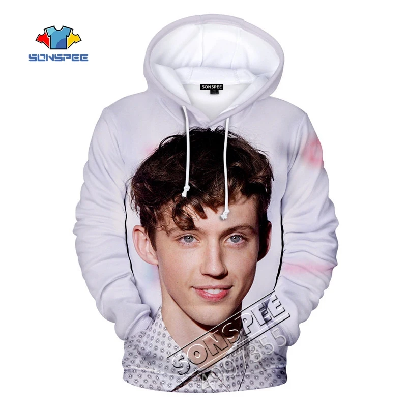 SONSPEE толстовка для мальчиков и девочек-подростков с 3D принтом «Тройе Сиван певица» в стиле Харадзюку детский пуловер с длинными рукавами Толстовка с капюшоном в стиле хип-хоп - Цвет: 3