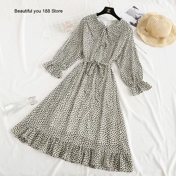 

floral Spring 2020 new hipster chiffon dress women's fairy French minority loose dress