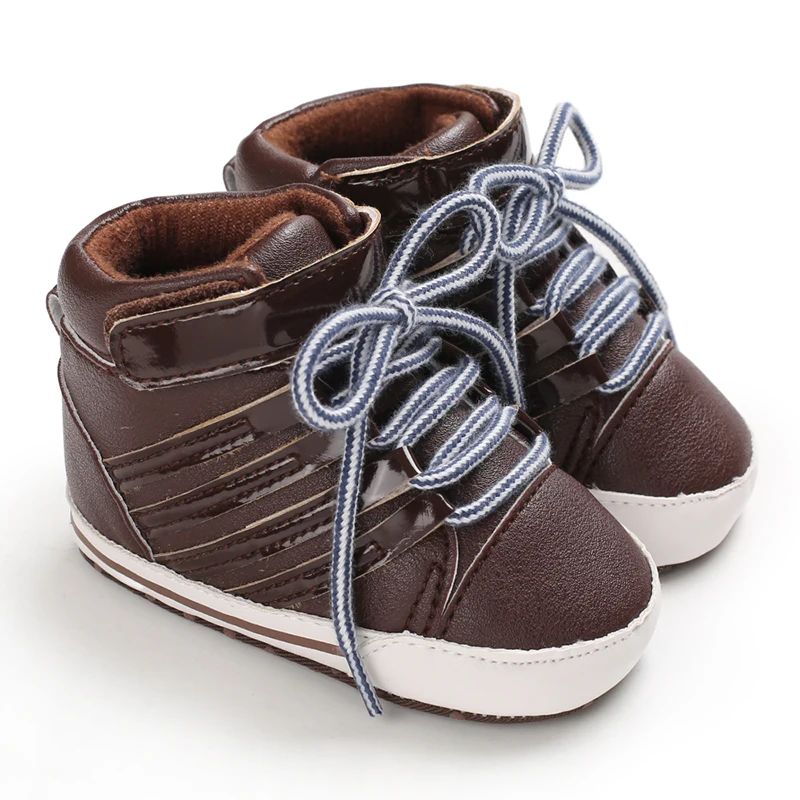 New Fashion Baby Shoes 0 to 18 Month for Toddler Boys and Girls Baby Sneaker Soft PU Leather Brown Soft Sole Casual Shoes