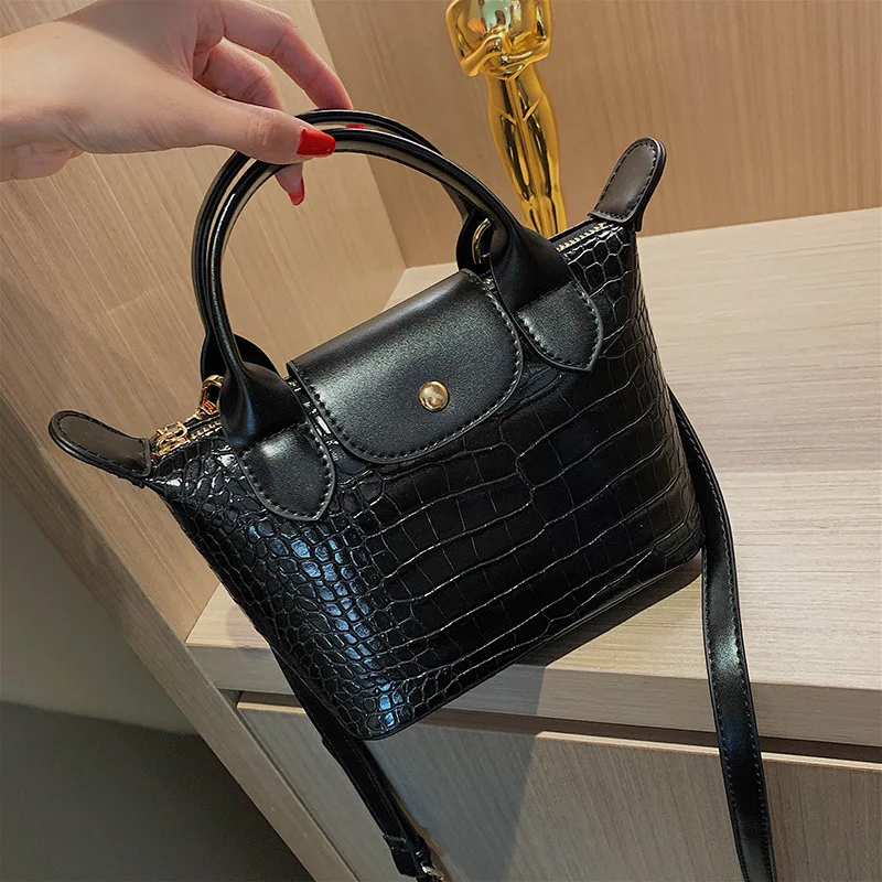 

France Dumpling Bag Commemorative Models Dumpling Making 2019 Autumn And Winter New Style Crocodile Pattern One-Shoulder Handbag