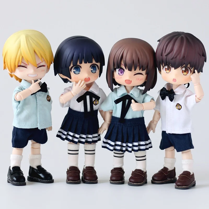 Кукольная одежда школьная форма костюм 1/12 bjd кукла ob11 рубашки с коротким рукавом