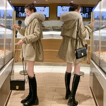 Women's plus Pai overcome velvet mid-length 2021new winter padded jacket Korean style thick coat tide winter coat women elegant