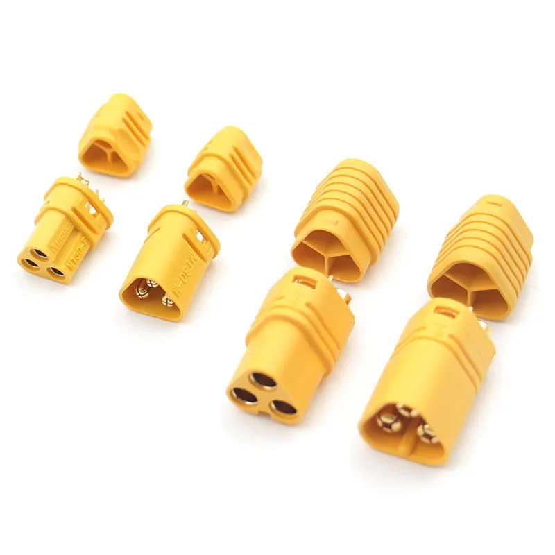 5 Pares De Conectores Amass MR30 Macho/hembra - Para Baterías LiPo RC - Mejorados XT30, 15A Continuos, 30A Pico - Incluye Fundas Y Tubo Termorretráctil