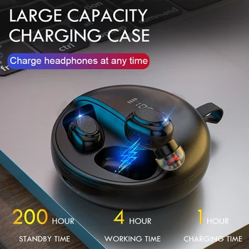 

Wireless Bluetooth Earphones 360 Rotation Hifi Stereo TWS Bluetooth 5.0 Earphones True Wireless Headset With Mic For Smart Phone