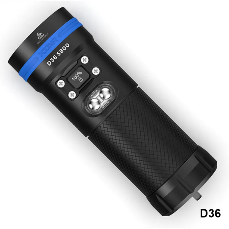 Xtar D36 мощный перезаряжаемый аккумулятор 18650 подводный прожектор светодиодный