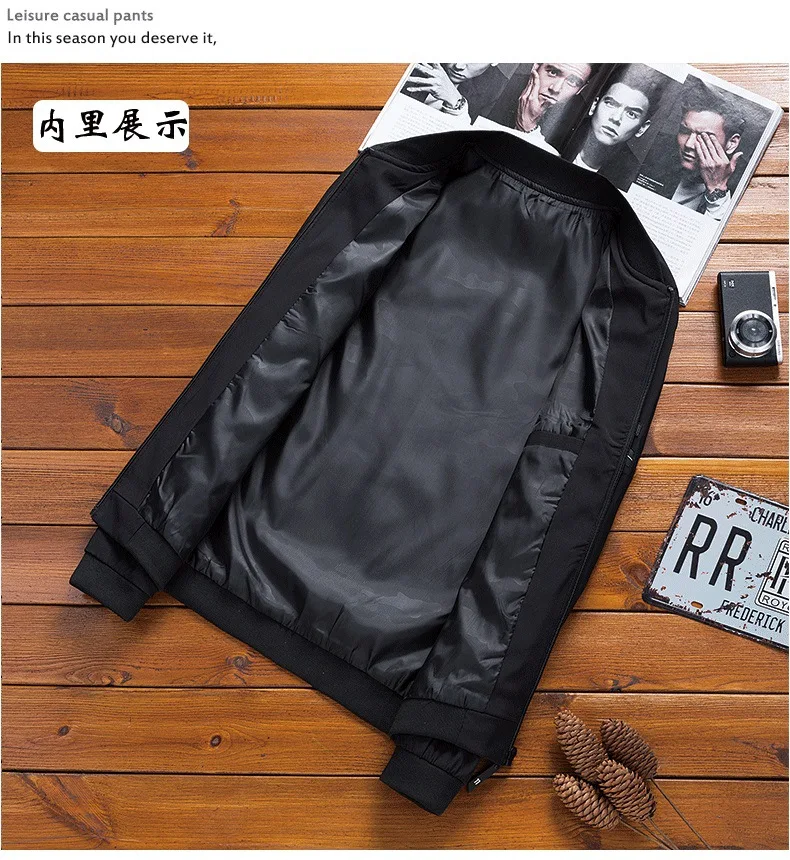 Spring And Autumn New Products Men'S Wear Casual Jacket Men's Youth Long Sleeve Stand Collar Baseball Shirt-Style Coat Fash