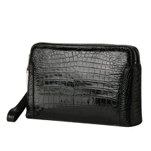 

Siamese alligator belly men's wallet bag small double pull code lock business leisure leather handbag wristlet luxury purse