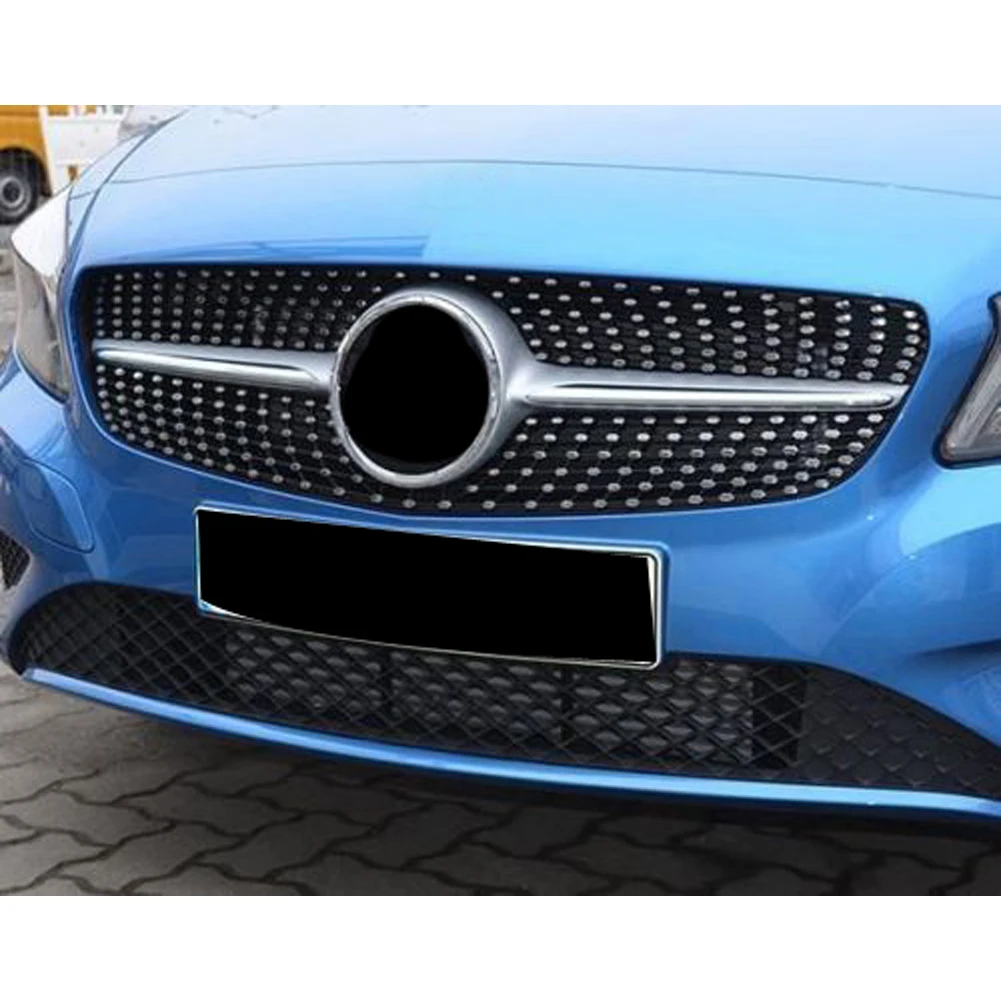 Передняя гоночная заготовка бампер решетка крышка для Mercedes Benz W117 CLA Класс алмаз черный серебристый
