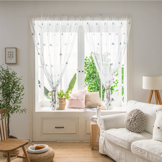 XUNTUO-cortinas cortas modernas para ventanas de sala de estar, 2