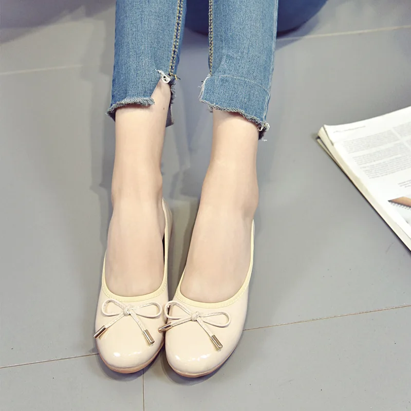

Summer New Style Low-cut Shoes Shallow Mouth round Rubber Solid Color Foot Covering Viscose Shoes Ballet Moccosins Bow
