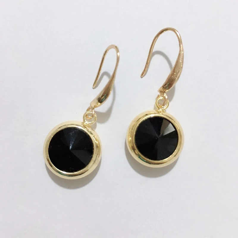 Женские разноцветные серьги MAIKALE, круглые модные серьги-подвески с крючком с золотистым/серебристым покрытием и фианитом для подарка - Окраска металла: 25-gold-black