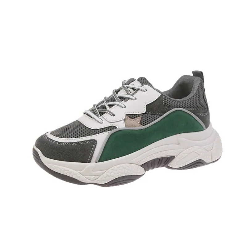 

Woman tide Sneakers Female Breathable Mesh Mixed Stitching Color Ladies Sneaker Platform Casual Shoes tenis feminino K15-19