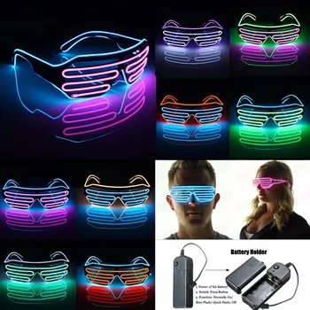 

El Wire Neon LED Light Cold-light Glasses Clothing Party Street Dance Performance Props 8 Colors Optional 1PCS