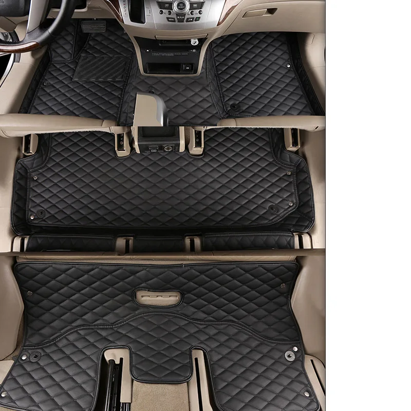 Lsrtw2017 кожаные автомобильные коврики ковер для honda odyssey 2008 2009 2010 2011 2012 2013 3 ряда Авто RB3 RB4 аксессуары - Название цвета: black