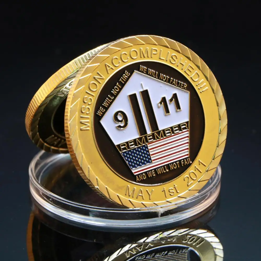 God Bless The United States 911 Attack Gold Plated Coin Collectible Challenge Commemorative US Coins | Дом и сад