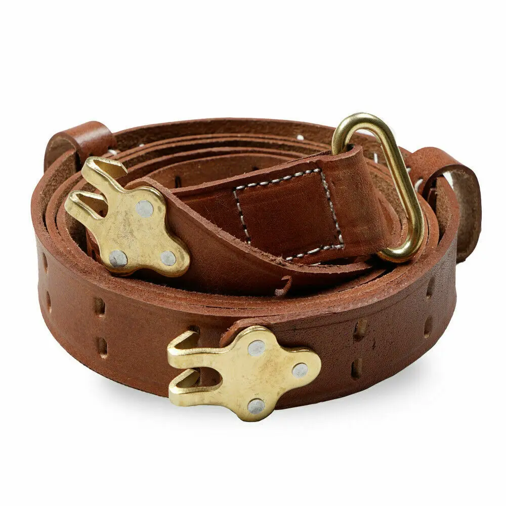 tomwang2012. WWII WW2 US ARMY M1907 RIFLE LEATHER SLING M1 GARAND SPRINGFIELD STRAP Golden MILITARY