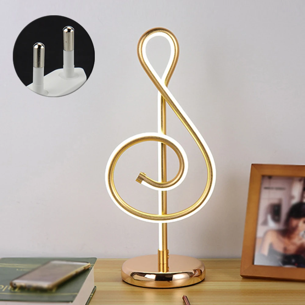 

Study Table Lamp Led Decorative Musical Note Bedroom Button Dimming Aluminum Reading Light Home Heat Dissipation Practical