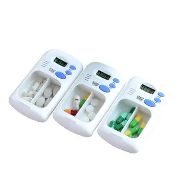 

Smart Countdown Timing Reminder Electronic Sealed Medicine Box Container Storage Case 2 Grids Tablet Compartment Daily