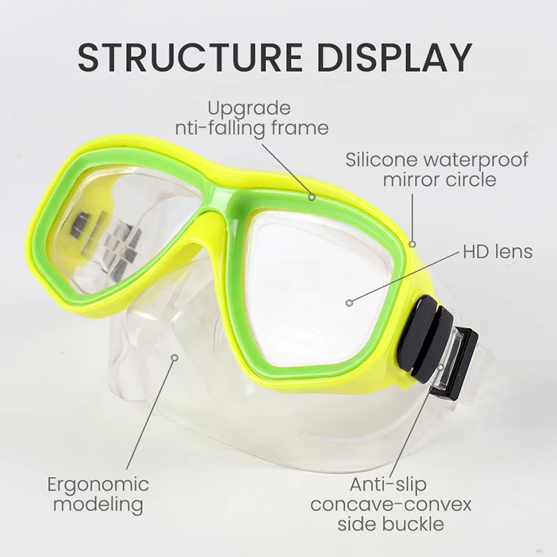 Kids Diving Mask Anti-Fog Goggles Glasses Diving Swimming Easy Breath Tube Snorkeling Goggles Professional Scuba