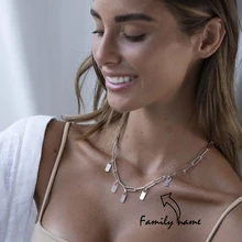 

Personalized Stainless Steel Rory Chain Link Necklace with Custom Charms Custom Name Small Pendant Jewelry for Women Family Gift