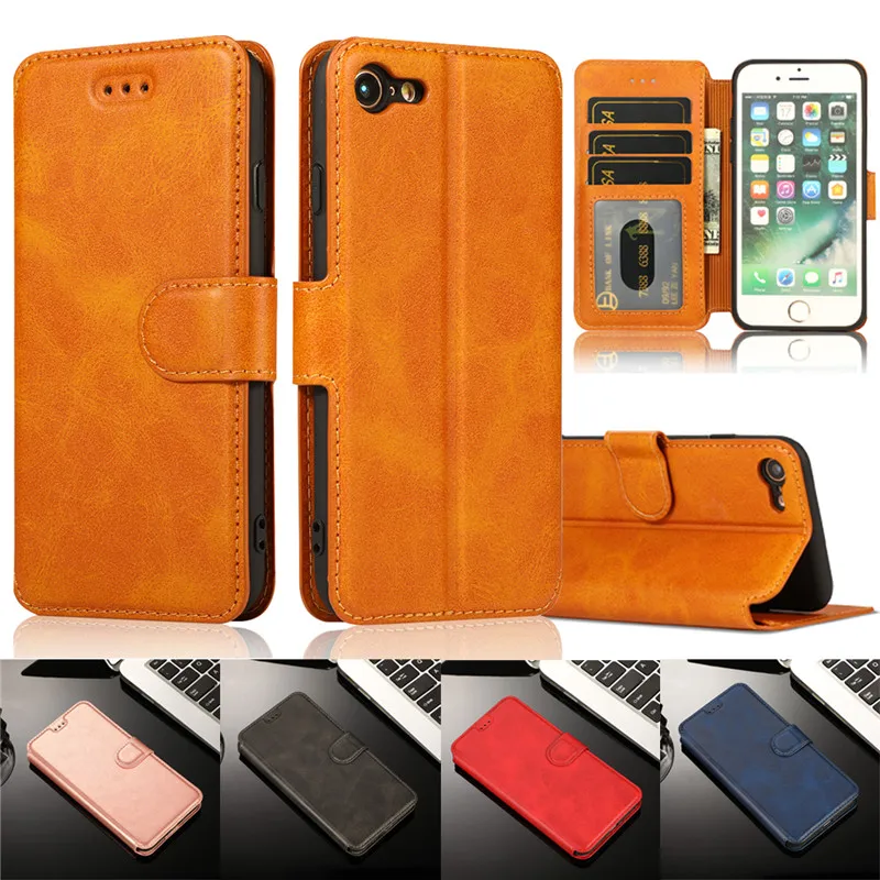 Luxury Leather Case For iPhone SE 2020 8 7 6 6S Plus 5 5S Wallet Card