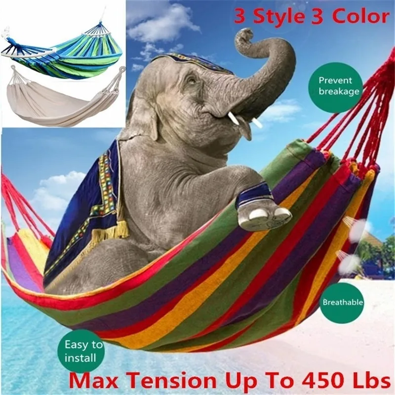 Outdoor Double Canvas Hammock Portable Travel Survival Hunting Camping Hanging Chair Swing Tent Dropshipping|Гамаки| |